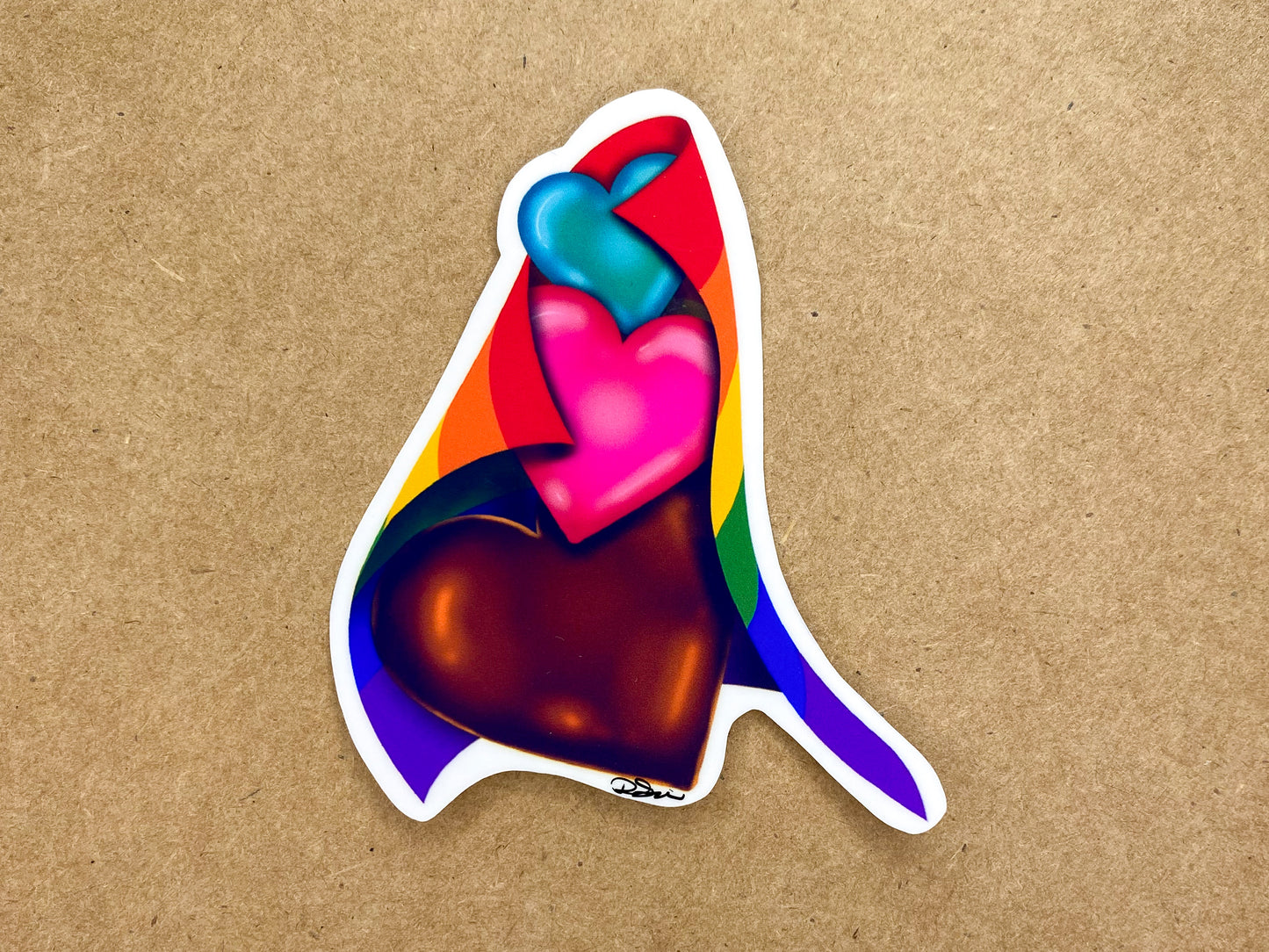 Pride Flag Heart Hug