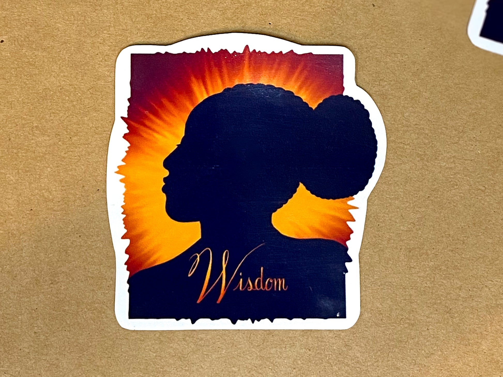 Wisdom sticker with glossy finish.