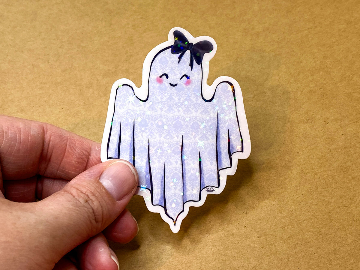 Blue Lacy Ghost Sticker