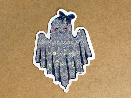 Black Lacy Ghost Sticker