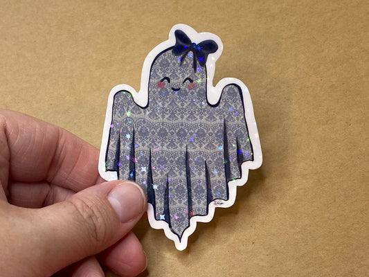 Black Lacy Ghost Sticker